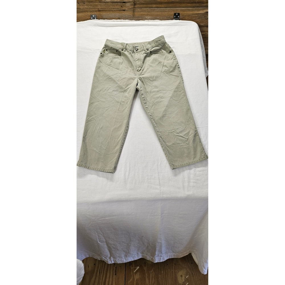 Lauren Jeans Co Ralph Lauren Khaki Crop Pants Womens 8 Cotton Twill Chino Tan
